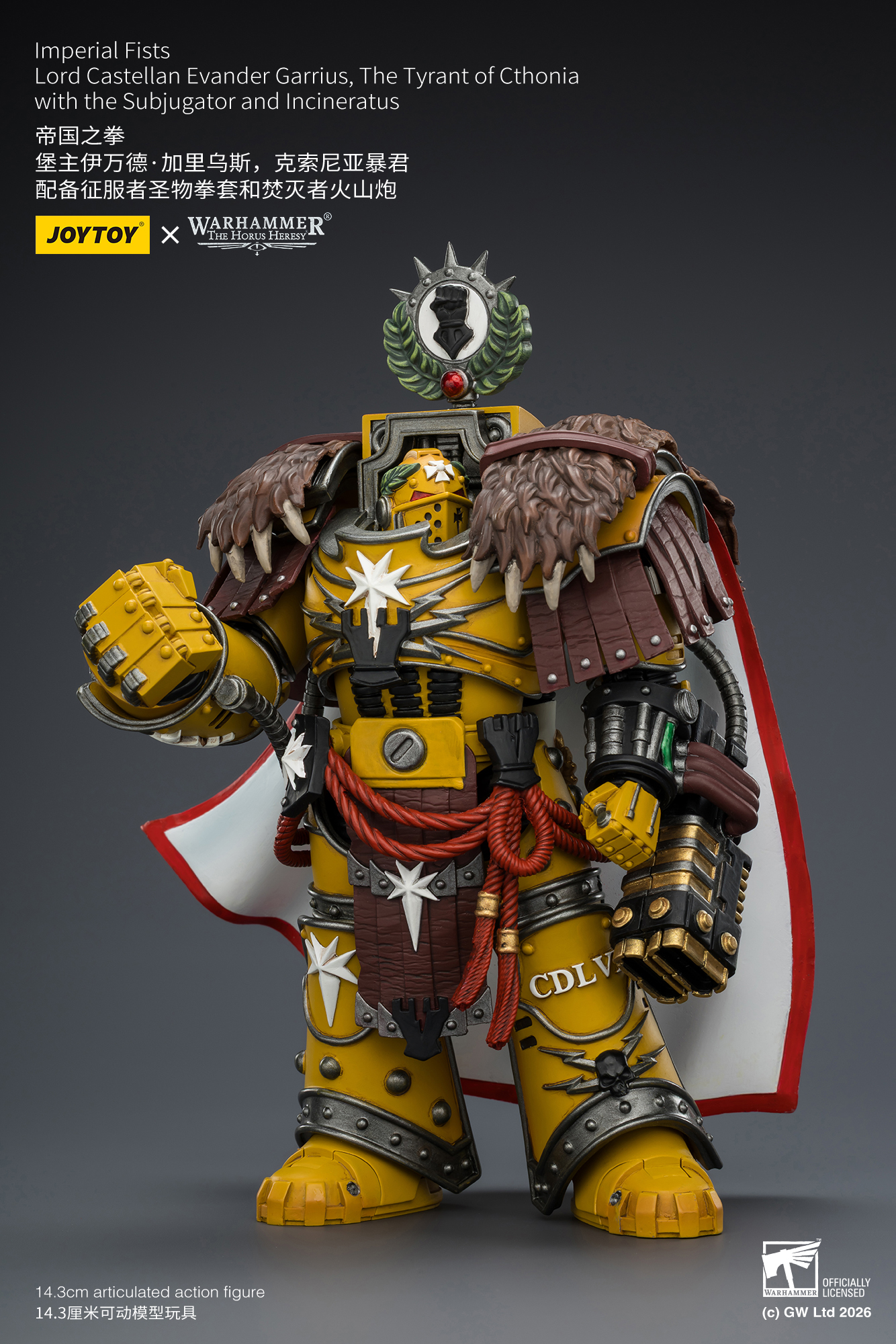 Imperial Fists Lord Castellan Evander Garrius, The Tyrant of Cthonia with the Subjugator and Incineratus - view 9