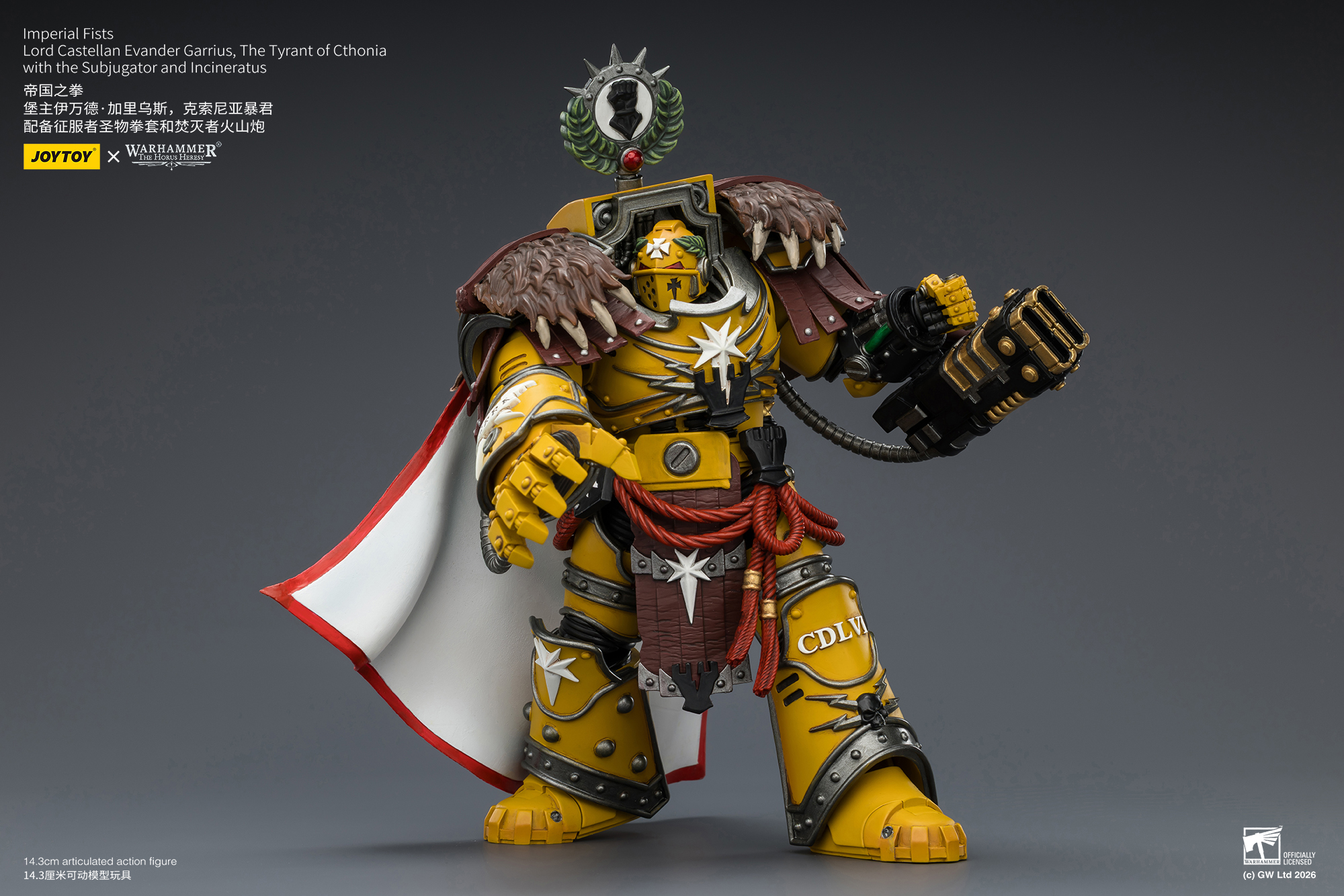 Imperial Fists Lord Castellan Evander Garrius, The Tyrant of Cthonia with the Subjugator and Incineratus - view 14