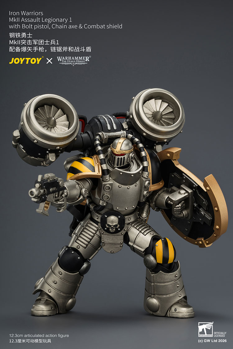 Iron Warriors MkII Assault Legionary1 with Bolt pistol, Chain axe & Combat shield - view 12