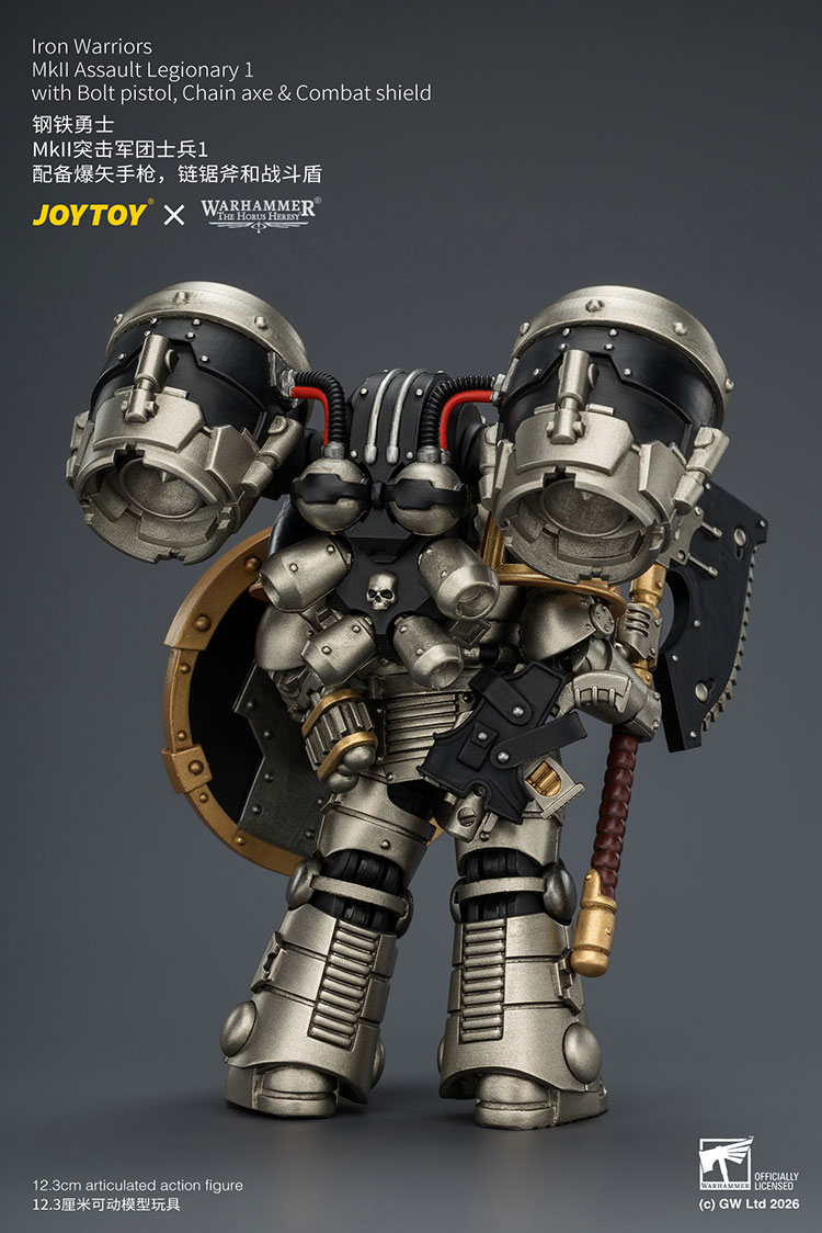 Iron Warriors MkII Assault Legionary1 with Bolt pistol, Chain axe & Combat shield - view 9