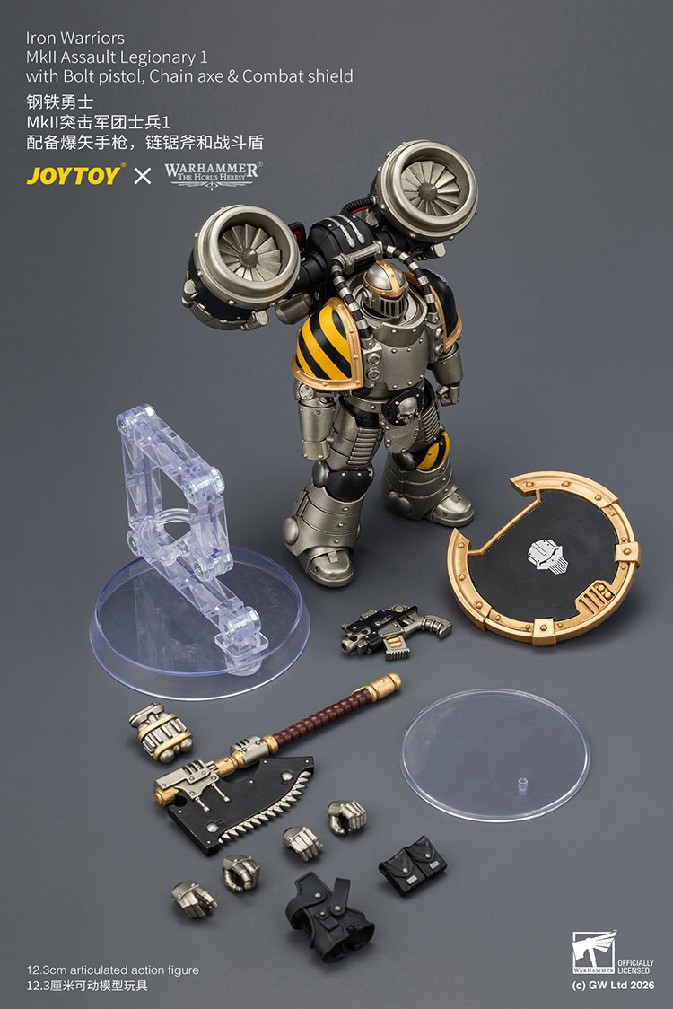 Iron Warriors MkII Assault Legionary1 with Bolt pistol, Chain axe & Combat shield - view 16