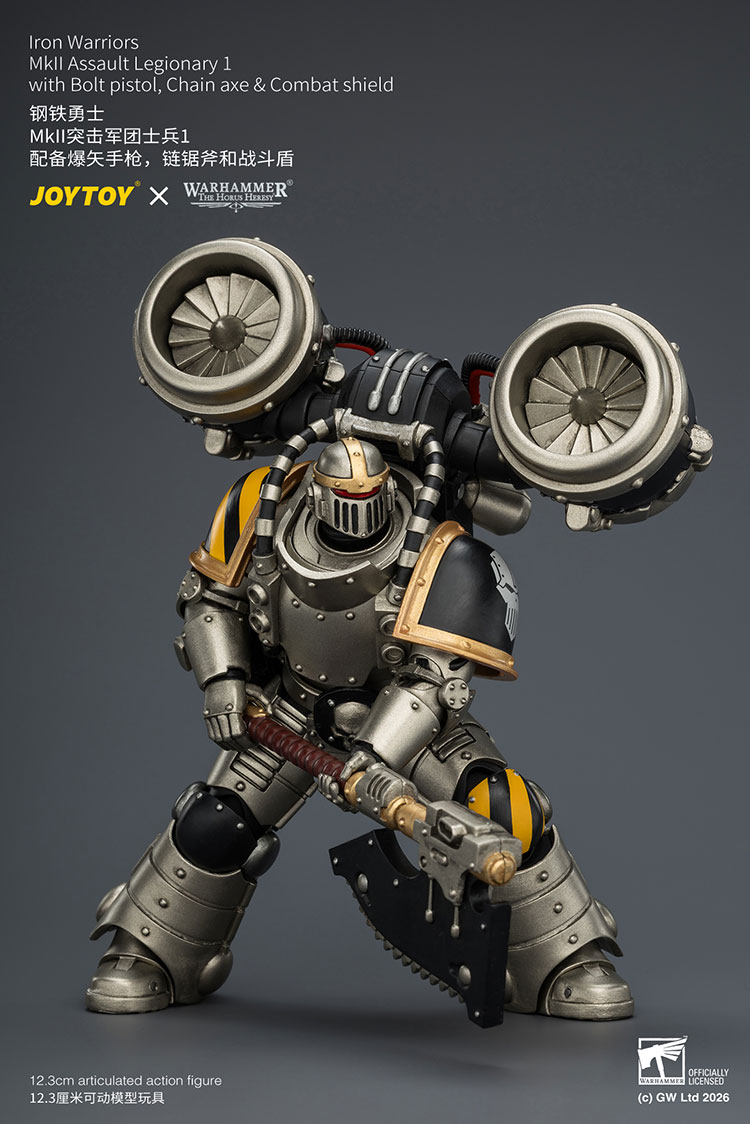 Iron Warriors MkII Assault Legionary1 with Bolt pistol, Chain axe & Combat shield - view 11