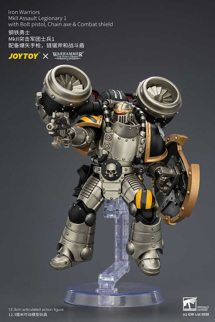 Iron Warriors MkII Assault Legionary1 with Bolt pistol, Chain axe & Combat shield - view 13