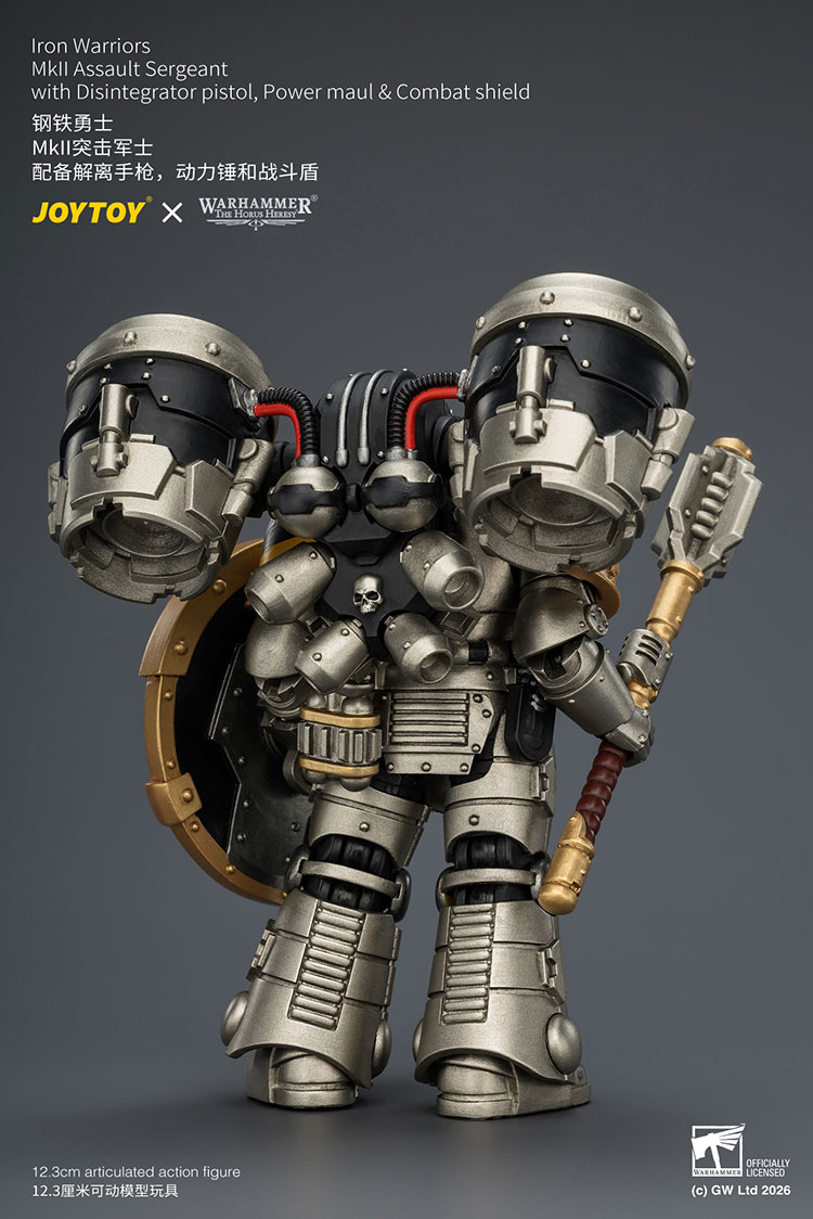 Iron Warriors MkII Assault Sergeant with Disintegrator pistol, Power maul & Combat shield - view 9