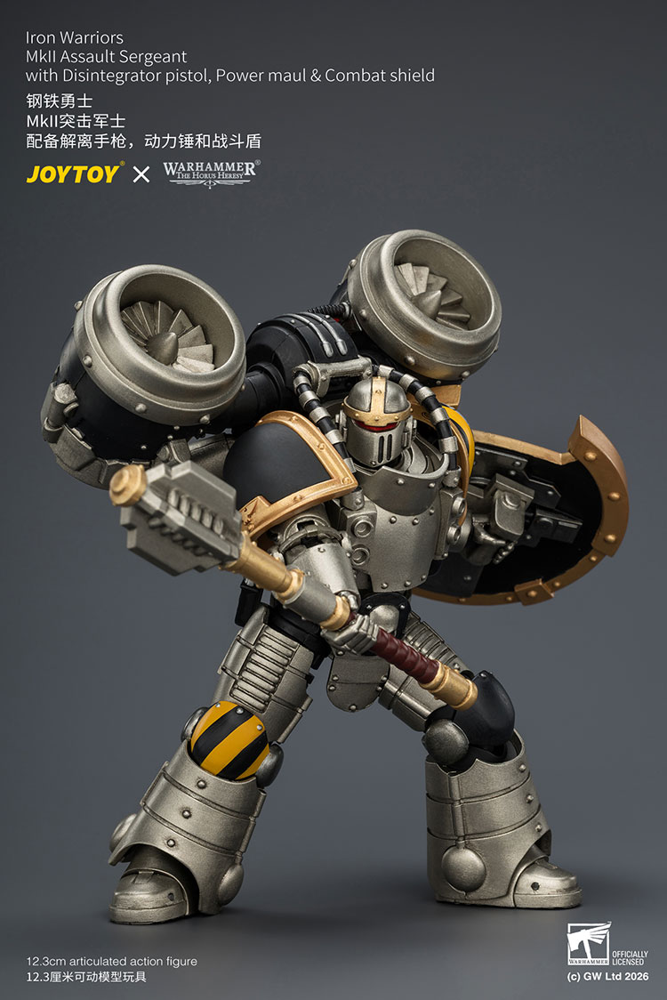 Iron Warriors MkII Assault Sergeant with Disintegrator pistol, Power maul & Combat shield - view 10