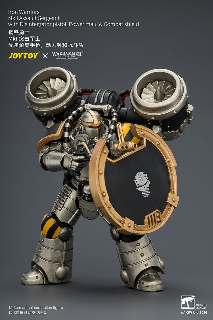 Iron Warriors MkII Assault Sergeant with Disintegrator pistol, Power maul & Combat shield - view 12
