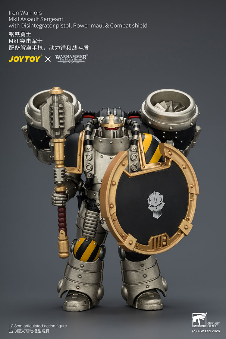 Iron Warriors MkII Assault Sergeant with Disintegrator pistol, Power maul & Combat shield - view 7