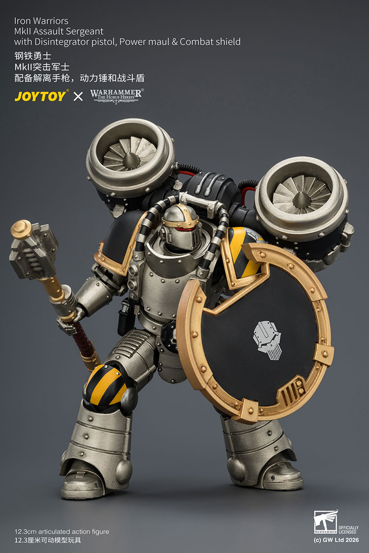 Iron Warriors MkII Assault Sergeant with Disintegrator pistol, Power maul & Combat shield - view 11