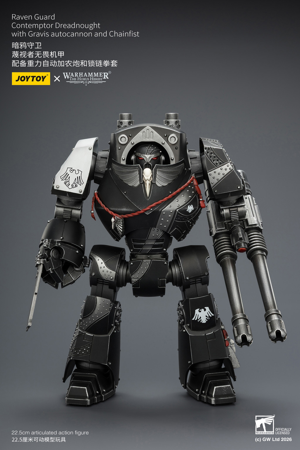 Raven Guard Contemptor Dreadnought with Gravis autocannon and Chainfist - view 7