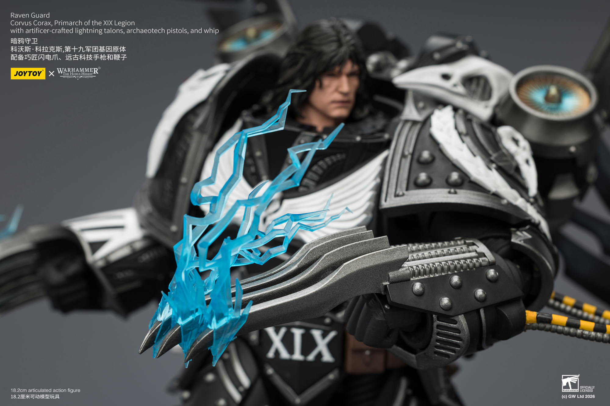 Raven Guard Corvus Corax, Primarch of the XIX Legion with artificer-crafted lightning talons, archaeotech pistols, and whip - view 17