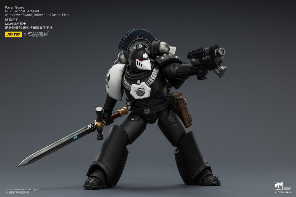 Raven Guard MkVI Tactical Sergeant with Power Sword, Bolter and Plasma Pistol - view 11