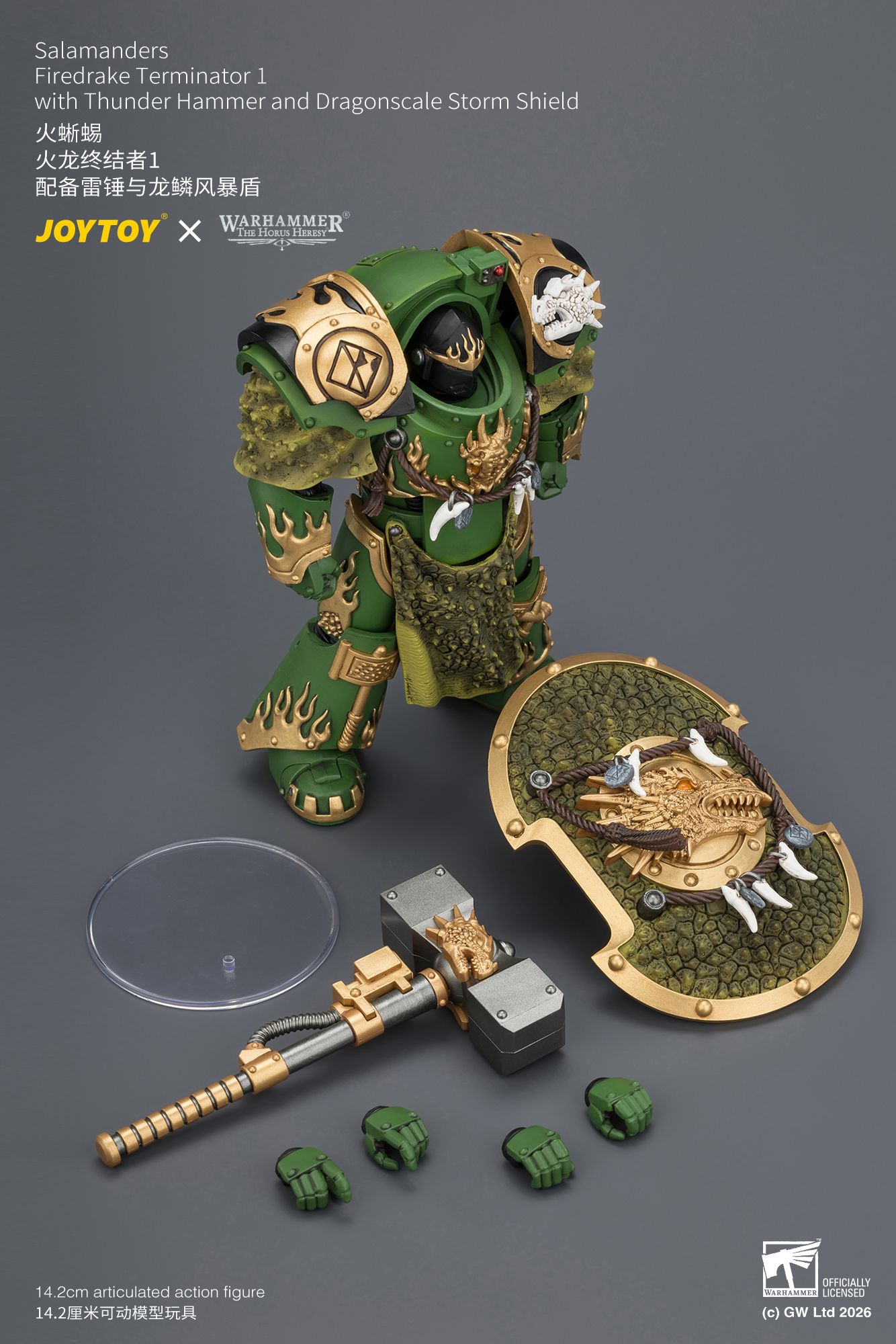 Salamanders Firedrake Terminator 1 with Thunder Hammer and Dragonscale Storm Shield - view 17