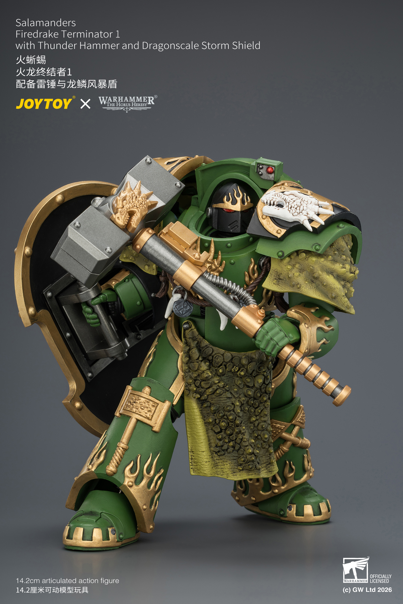 Salamanders Firedrake Terminator 1 with Thunder Hammer and Dragonscale Storm Shield - view 12