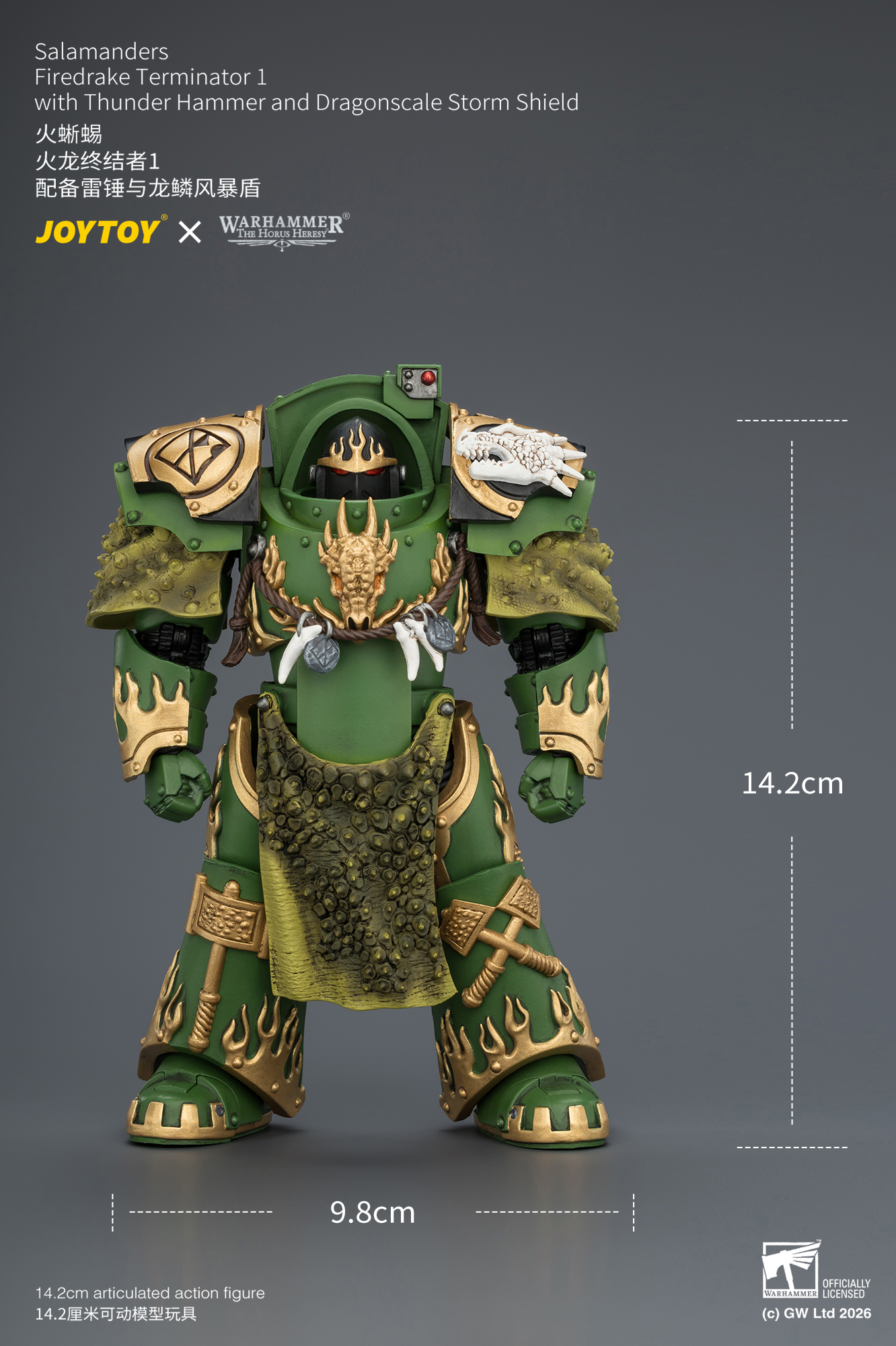 Salamanders Firedrake Terminator 1 with Thunder Hammer and Dragonscale Storm Shield - view 16