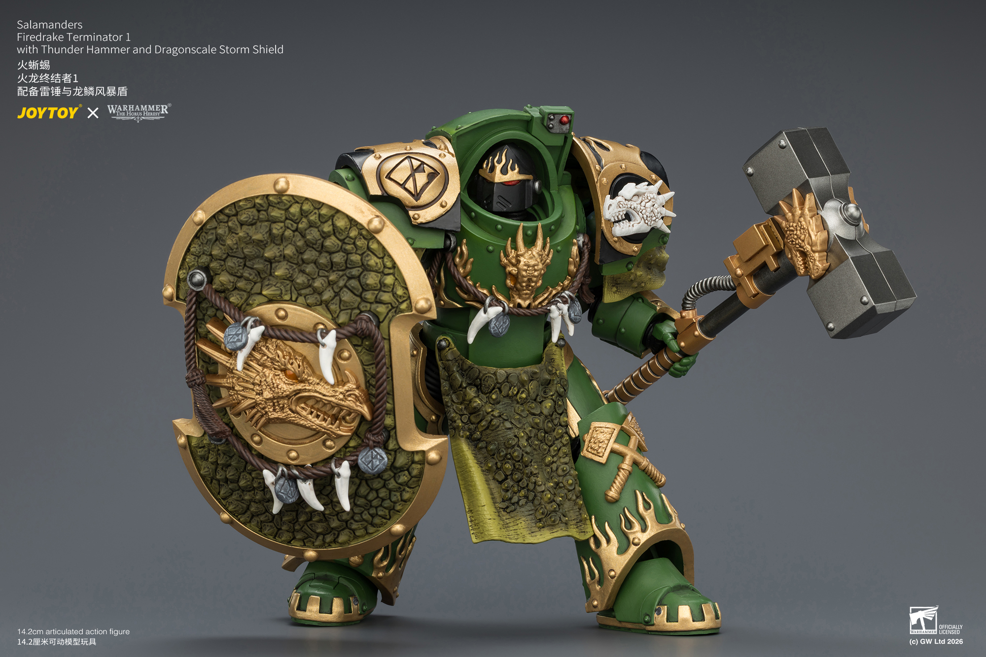Salamanders Firedrake Terminator 1 with Thunder Hammer and Dragonscale Storm Shield - view 13