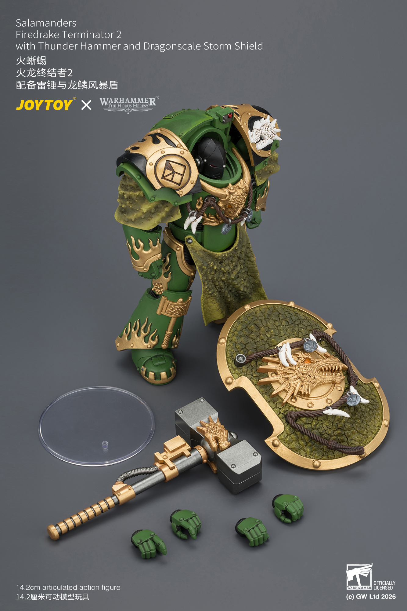 Salamanders Firedrake Terminator 2 with Thunder Hammer and Dragonscale Storm Shield - view 17