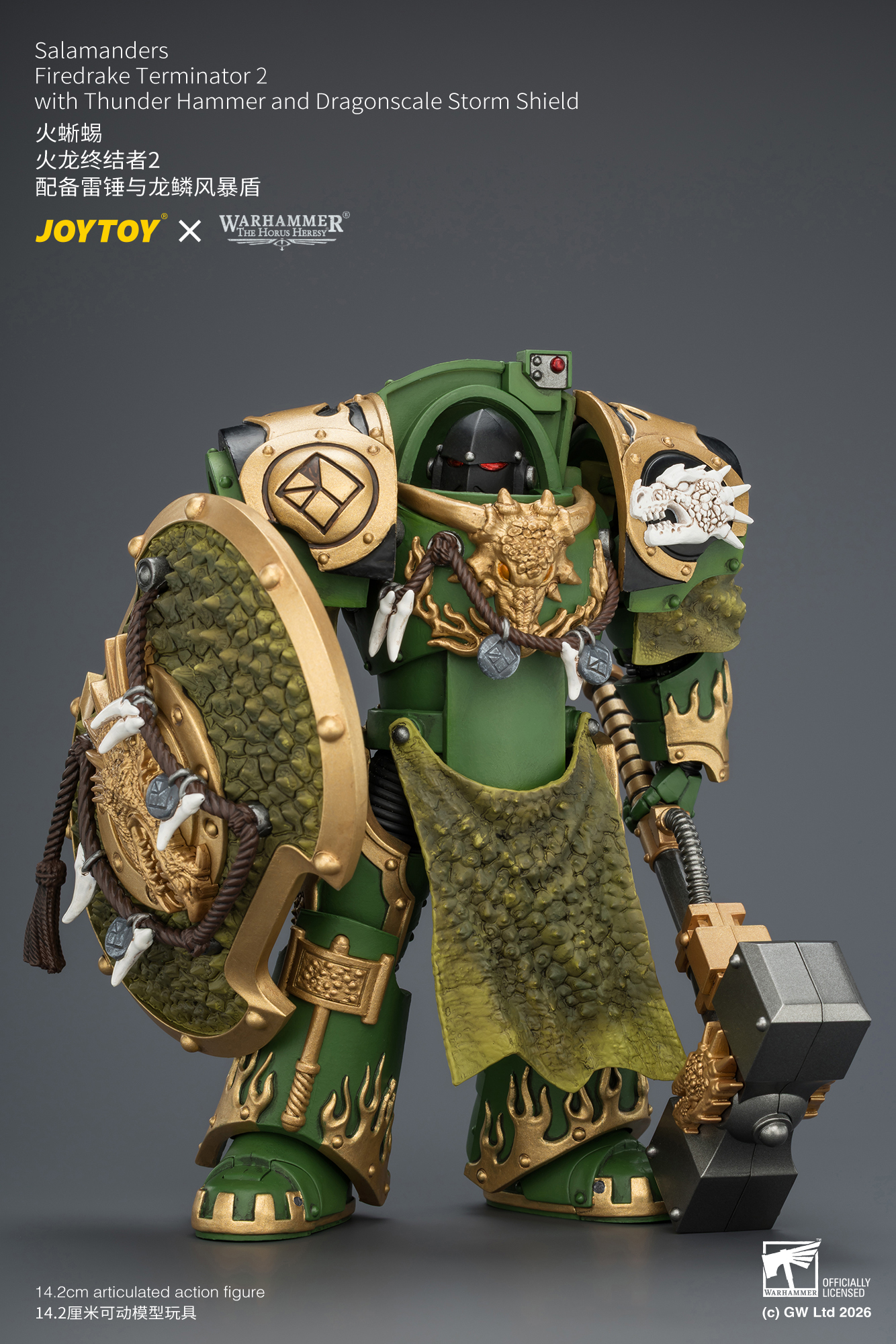 Salamanders Firedrake Terminator 2 with Thunder Hammer and Dragonscale Storm Shield - view 13