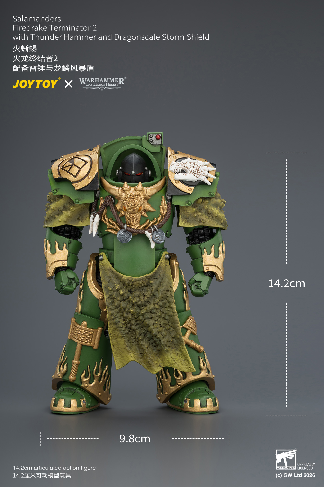 Salamanders Firedrake Terminator 2 with Thunder Hammer and Dragonscale Storm Shield - view 12