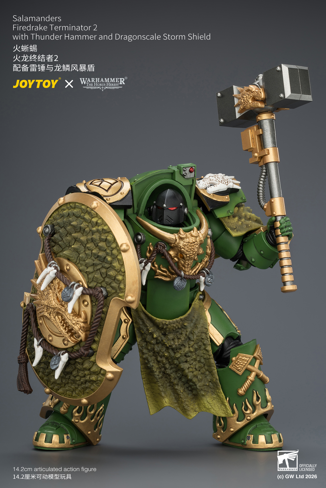 Salamanders Firedrake Terminator 2 with Thunder Hammer and Dragonscale Storm Shield - view 15