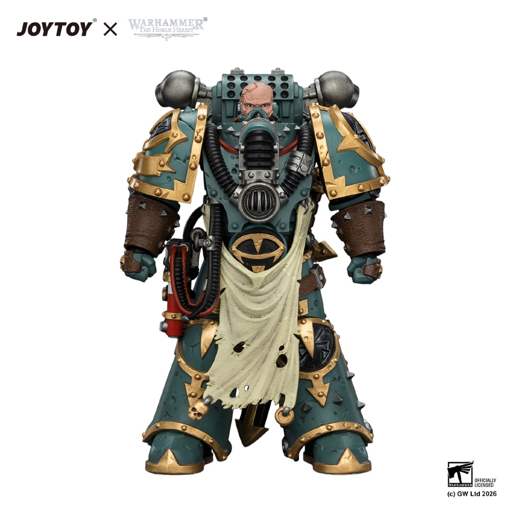 Sons of Horus Maloghurst the Twisted, the Warmaster's Equerry with Legion Standard and Banestrike Bolter - view 2