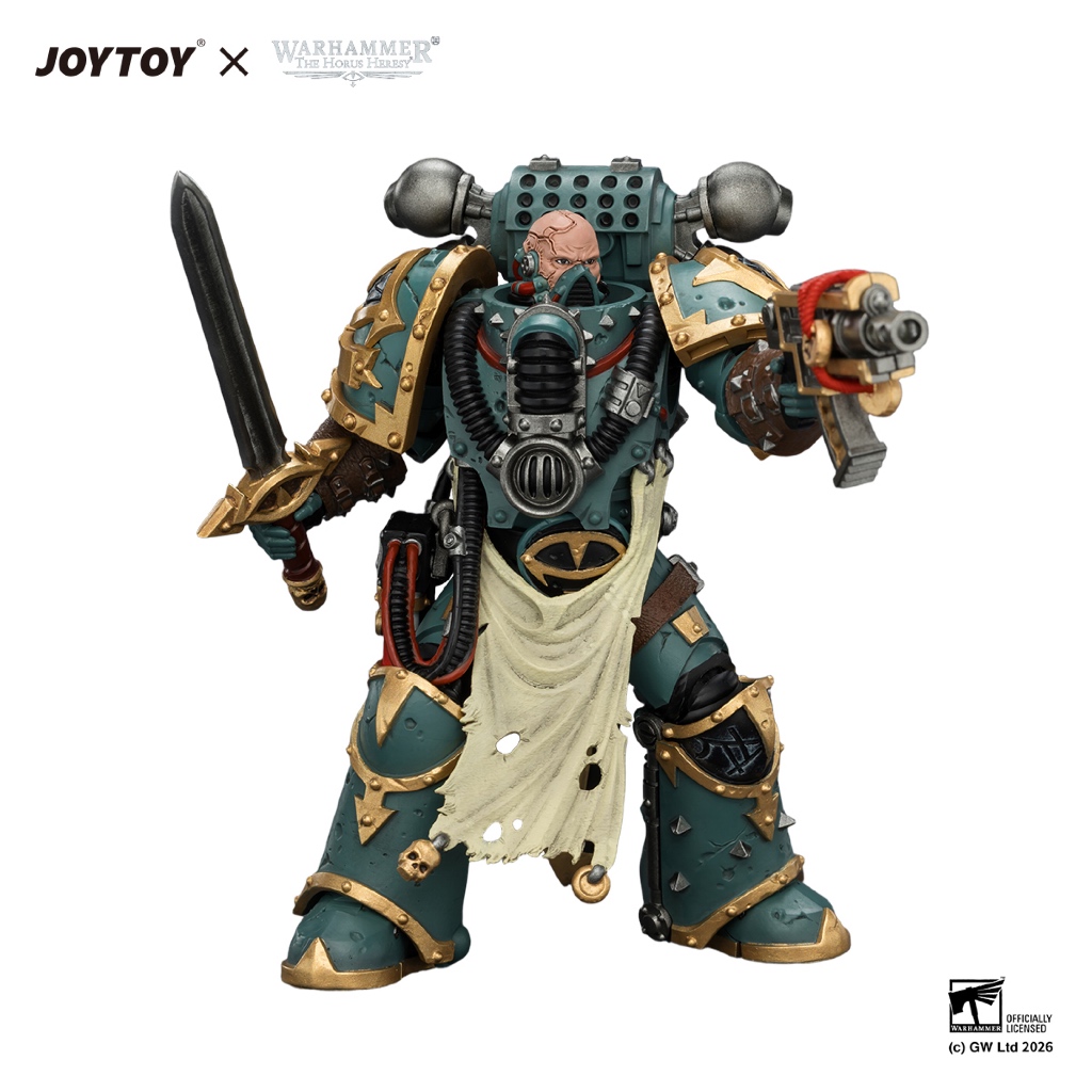Sons of Horus Maloghurst the Twisted, the Warmaster's Equerry with Legion Standard and Banestrike Bolter - view 5